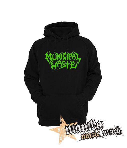 MUNICIPAL WASTE - Logo Green - čierna pánska mikina