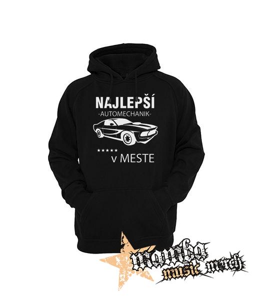 NAJLEPŠÍ AUTOMECHANIK v meste - čierna pánska mikina