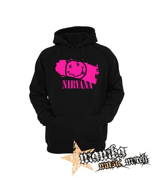 NIRVANA - Pink - čierna pánska mikina