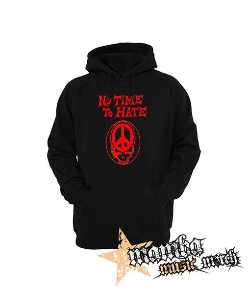 NO TIME TO HATE + PEACE SKULL - čierna pánska mikina