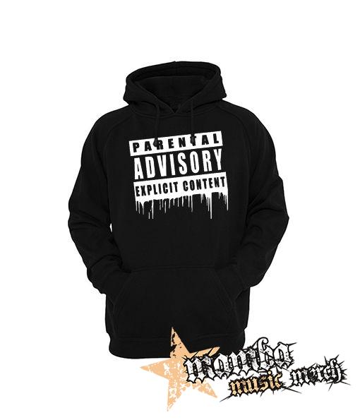 PARENTAL ADVISORY EXPLICIT CONTENT - čierna pánska mikina