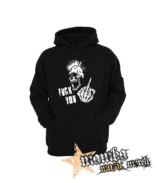 PUNK SKULL - Fuck You - čierna pánska mikina