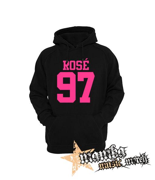 ROSÉ 97 - Pink Logo - čierna pánska mikina
