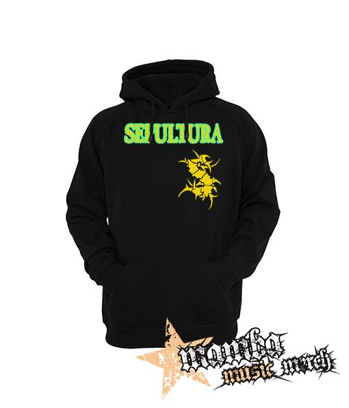 SEPULTURA - Brasil Flag Logo - čierna pánska mikina