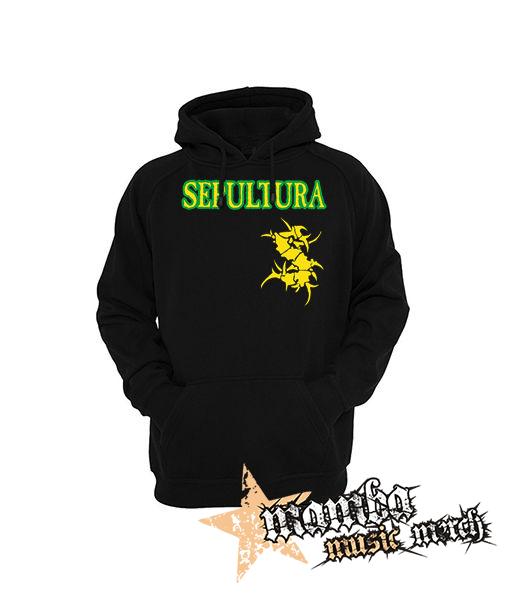 SEPULTURA - Brasil Yellow Logo - čierna pánska mikina