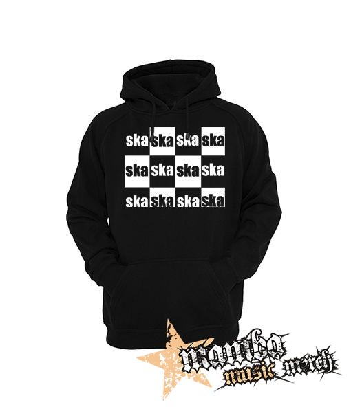 SKA - Šachovnica - čierna pánska mikina
