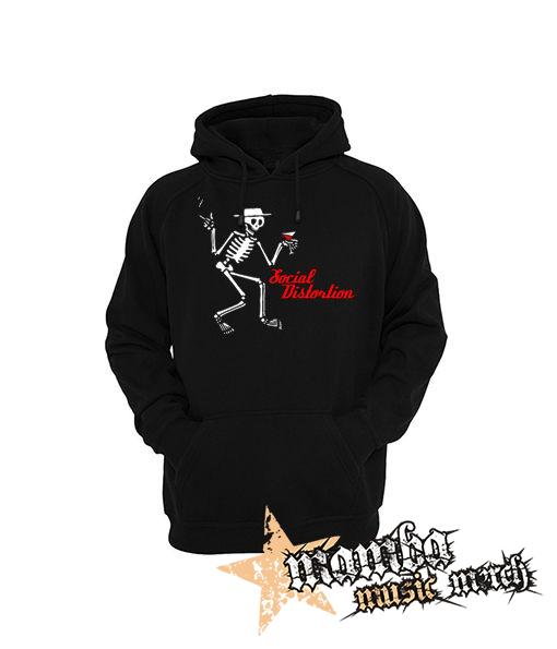 SOCIAL DISTORTION - Skeleton & Logo - čierna pánska mikina