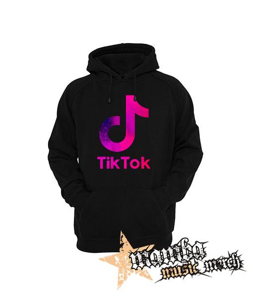 TIK TOK - Logo Rainbow - čierna pánska mikina