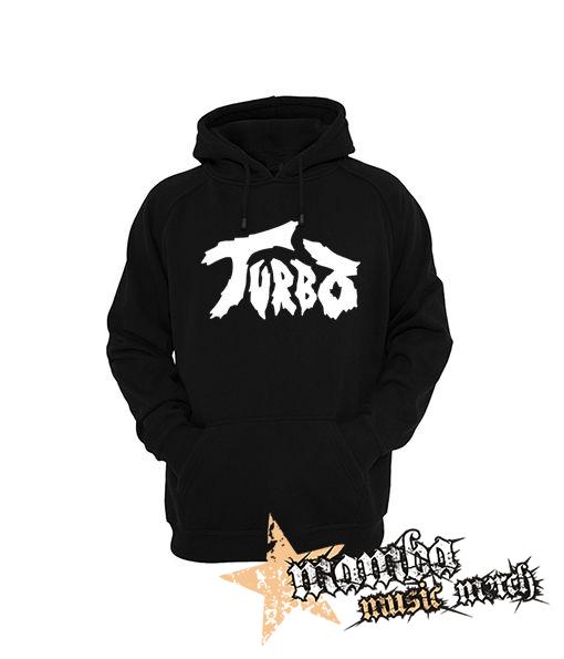TURBO - Logo White - čierna pánska mikina