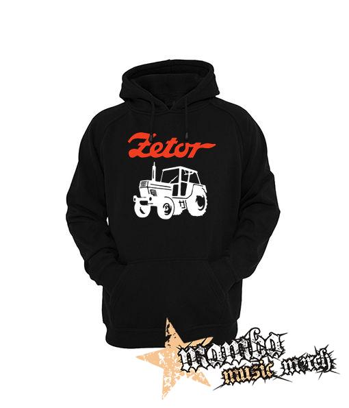 ZETOR - Červené logo a traktor - čierna pánska mikina